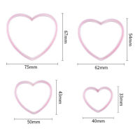 เขา?4ชิ้นพิมพ์ทำเค้กพลาสติกรูปหัวใจเครื่องตัดคุกกี้บิสกิตตราประทับน้ำตาลปั้น