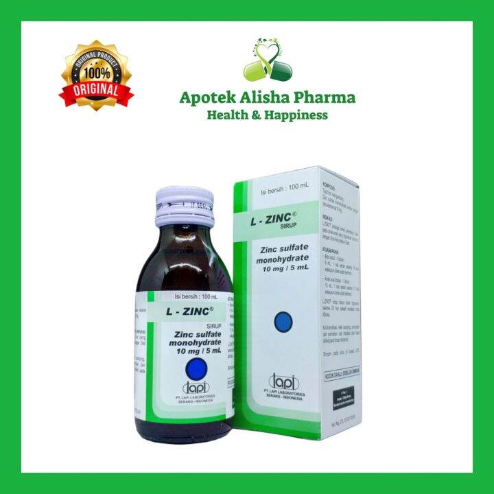LZINC SYRUP 100ml L Zinc Sirup Suplemen Pelengkap Untuk Diare / Mencret Anak Balita / L Zink