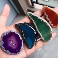 50-80 มม.ไม่สม่ำเสมอนิลธรรมชาติ Agates Geode Slice พร้อม Reiki Healing Chakra หินสำหรับตกแต่งบ้านค้นหา Mineral ของขวัญ-Wefdger