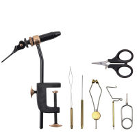 Rotary Fly Tying Vise Kit พร้อม Bobbin Holder Threader Whip Finisher Bodkin Hackle Pliers สำหรับ Jig เหยื่อ Flying Hook อุปกรณ์เสริม