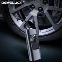 Develuck Car Air Compressor Electric Tyre Inflator Pump With LED Lamp For Motorcycle Bicycle Tire Portable Inflatable Pump Air Compressors  Inflators