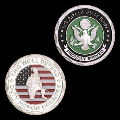 เหรียญทหารของที่ระลึกทหารผ่านศึกสหรัฐอเมริกาใน We39ี้จะปกป้องความท้าทายเหรียญทองเคลือบเหรียญที่ระลึก