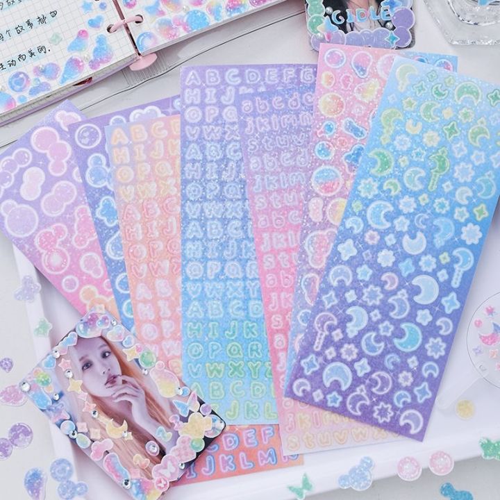 lz-mohamm-30-sheets-glitter-colored-cute-bubble-stickers-for-diy-card-photos-scrapbooking-material-decoration-collage