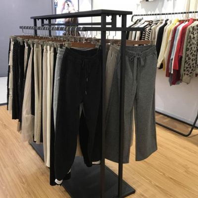 [COD] Clothing store display stand floor-standing double-row hanger womens mens childrens shelf clothes