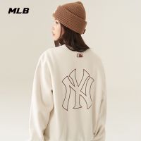 Mlb เสื้อกันหนาวผ้ากํามะหยี่พิมพ์ลาย Ny ทรงหลวมสําหรับผู้ชายและผู้หญิง Mtb0