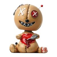 Voodoo Doll Shaking Head Doll Halloween Bobble Head Figures For Car Cool Shaking Head Doll For Car Interior Decoration Ornament