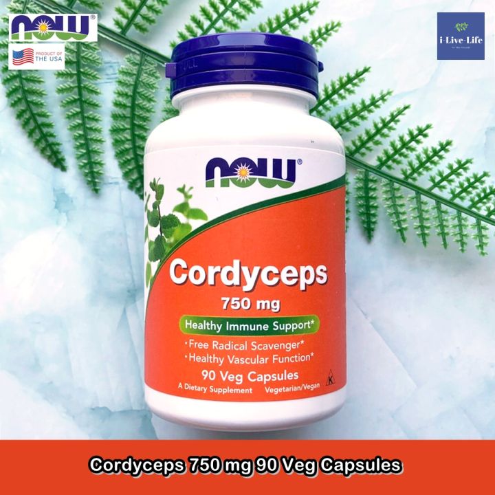 ถั่งเช่าออแกนิค-cordyceps-750-mg-90-veg-capsules-now-foods