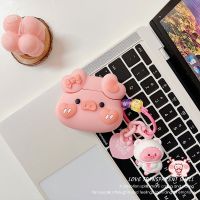 [SOSO 3C accessories] พวงกุญแจหมูดอกไม้น่ารักสำหรับ Apple Airpods1/2/3เคสซิลิโคนไร้สายหูฟัง AirPods Pro 2กล่องชาร์จ Shell