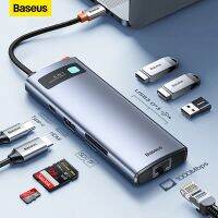 Baseus 4พัน60เฮิร์ต USB C Hub Type C เพื่อพอร์ตอีเธอร์เน็ต PD 100วัตต์อะแดปเตอร์สำหรับ Pro USB 3.0 Hub แล็ปท็อปอุปกรณ์แท็บเล็ต