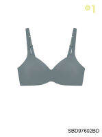 Sabina เสื้อชั้นใน Invisible Wire (ไม่มีโครง) รุ่น Perfect Bra รหัส SBD97602 สีเขียวทะเลน้ำลึก