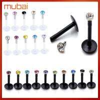 MUBAI 10pcs ร้อน ผสม เซ็กซี่ บาร์ อัญมณี Labret อะคริลิค เจาะเนื้อ ลิปสตั๊ด