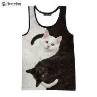 2023 Newest Cat Fashion Summer Men Tank Tops Sleeveless Spring Harajuku Personality 3D Printed Beach Tops Tees