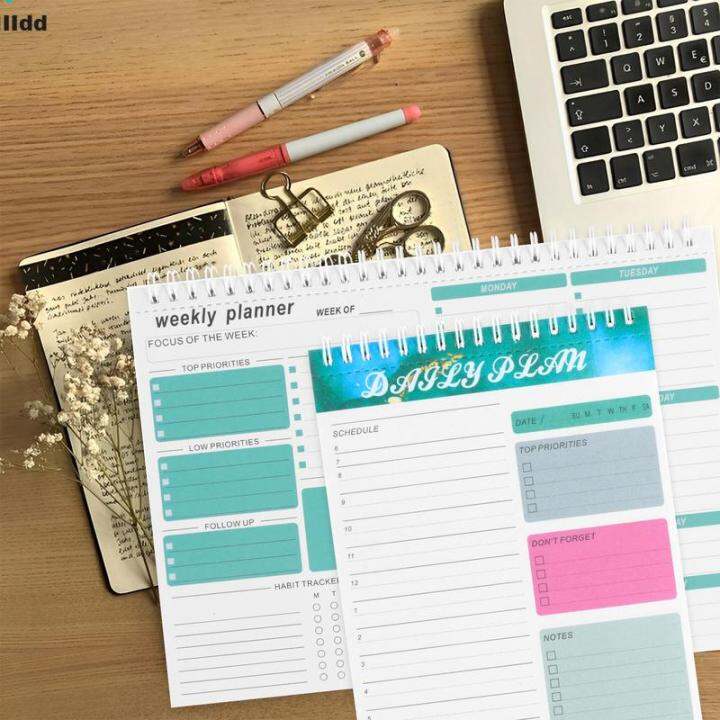 Daily and Weekly Planner Portable Daily Planner Pad Coil Binding Weekly