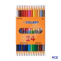 Colleen ดินสอสีไม้คอลลีน 2 หัว 12 แท่ง 24 สี รุ่น 785 (ด้ามกลม)