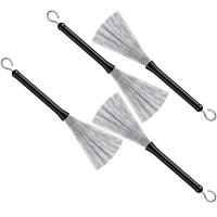 2 Pairs Drum Brushes Brushes Percussion Retractable Drum Wire Sticks Brushes with Comfortable Handle Drum Accessories