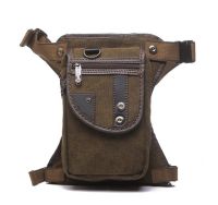 Norbinus Men CanvasNylon Motorcycle Rider Bag Male Drop Belt Leg Bag Shoulder Messenger Crossbody Bags Hip Bum Fanny Waist Pack