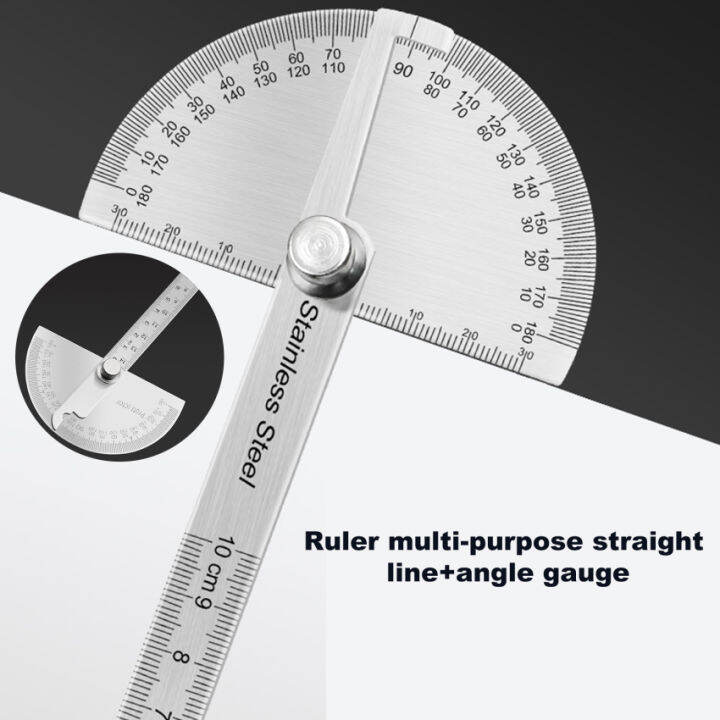 Professional Stainless Steel Protractor Angle Finder 180 Degree