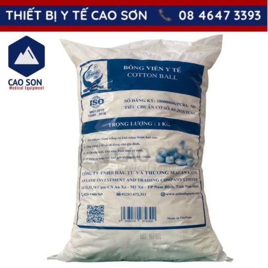 Bông gòn viên tiệt trùng y tế an lành 1kg - ảnh sản phẩm 2