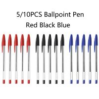 5/10 Pcs สีดำสีแดงปากกาลูกลื่นสีน้ำเงิน 1.0 มม.ปากกาลูกลื่นนักเรียนลงนามปากกาเขียนปากกาเครื่อ...-kxodc9393