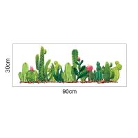 30*90cm Wall Stickers Cactus Green Plant Wall Sticker Decoration Self-Adhesive Paper Home N0X5