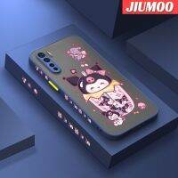 เคส JIUMOO สำหรับ OPPO A91 F15 Reno 3 4G ลายการ์ตูนเคส Kuromi ซนบางขอบสี่เหลี่ยมด้านข้างดีไซน์ใหม่มีน้ำค้างแข็งโปร่งใสกันกระแทกเคสมือถือแข็งปลอกซิลิโคนคลุมทั้งหมดกล้องป้องกัน Softcase