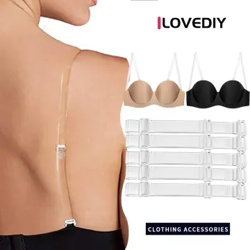 4 Rows Elastic Band Entension Buckle Transparent Bra Strap Bra