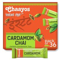 Chaayos Instant Tea Premix - Cardamom - Regular Sugar (14g * 36 Sachets) | Elaichi Chai | Cardamom Tea | 1 Min Chai | Assam Tea | Masala Tea Premix