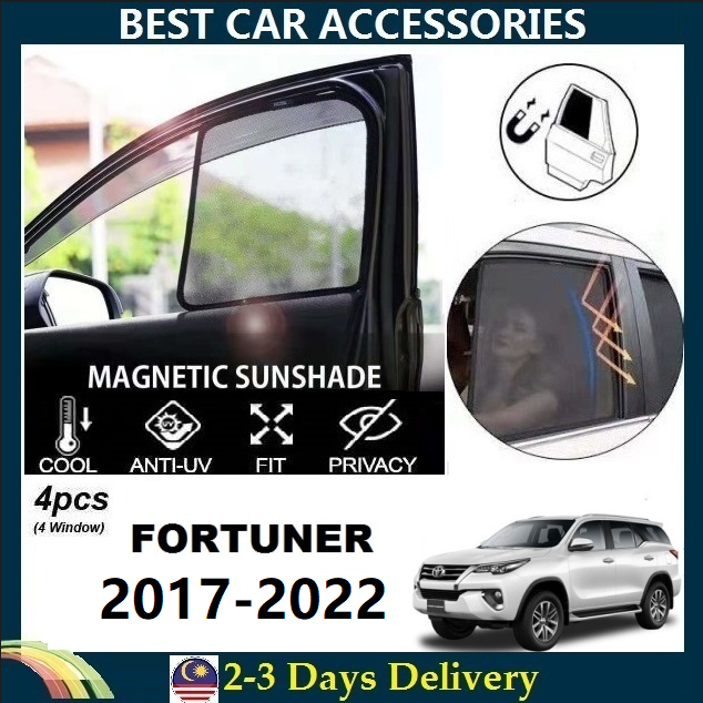 Toyota Fortuner 2017-2023 FULLY MAGNETIC SUNSHADE【4pcs】 | Lazada