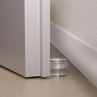 Door Stop Transparent Acrylic Cylindrical Anti-Collision Buffer To Protect Walls And Furniture Self Adhesive Floor Door Stopper Decorative Door Stops