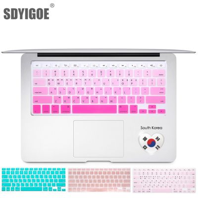 Korean keyboard cover For Mac Book Air 13 pro15 inch A1466 A1278 A1502 A1398 Retina Laptop Keyboard Covers Color keyboard film Keyboard Accessories