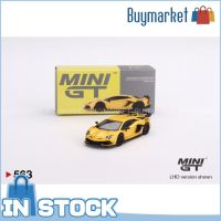 [ของแท้] (มีสินค้า) Mini GT #563 1:64 LambLamborghini Aventador SVJ New Giallo Orion LHD