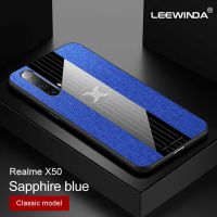 LEEWINDA เคสโทรศัพท์ OPPO Realme X50,เคสฝาหลังกันกระแทกขอบนิ่มผ้าต่อสู้สามครั้ง