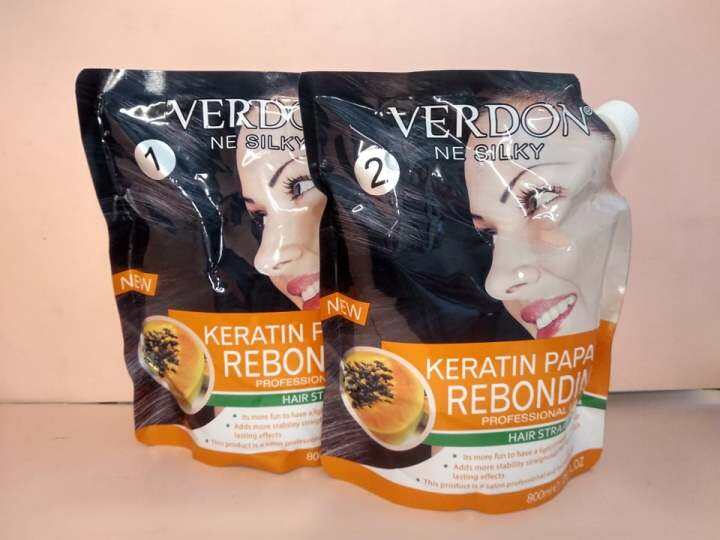 verdon ne silky keratin papaya/milk rebonding 800mk x2 Lazada PH