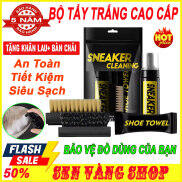 Bộ vệ sinh giày Sneaker Cleaning 3 món gồm chai xịt bọt, bàn chải mềm