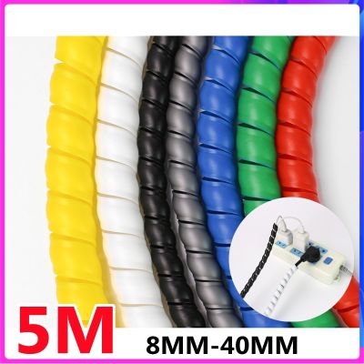 5M Line Organizer Pipe Wear-resistant Spiral Wound Tube Wire Cable Protection Sleeve Plastic  Spiral Wrap Winding Protector Electrical Circuitry Parts