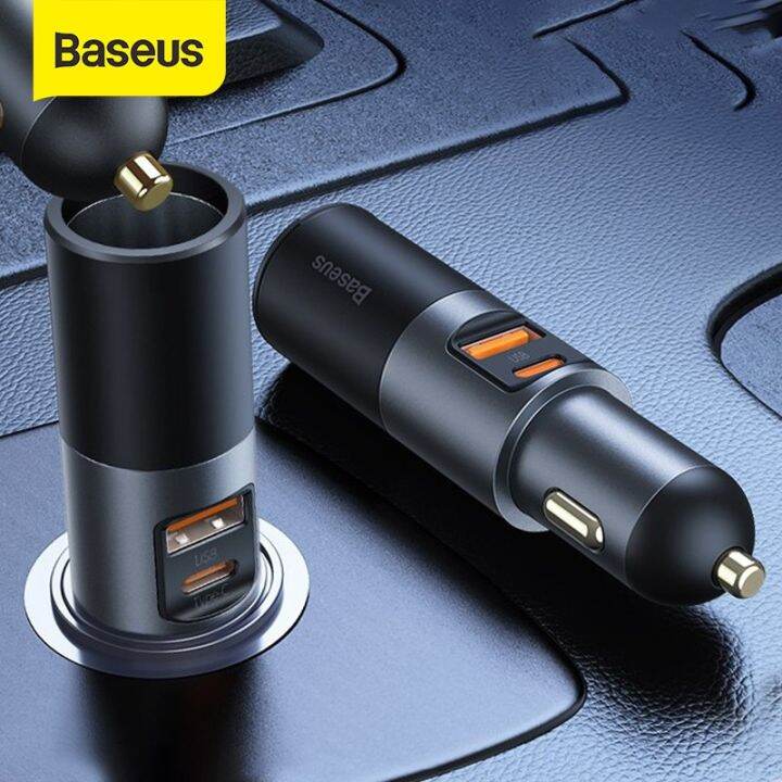 Baseus 120W USB Car Charger Quick Charge 4.0 QC4.0 QC3.0 PD Type C Fast
