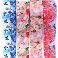 【CC】 New 10 / 38mm cartoon Floral grosgrain ribbon handmade knot Birthday Decoration