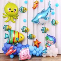 1 Pcs Shark, Whale, Dolphin, Lobster, Tropical Fish, Marine Animal Series, Aluminum Film Balloon, Mini Birthday Party Decoration, Balloon, Children’s Party, Balloon Toy Decoration