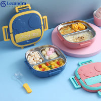 Lezandra【in สหรัฐอเมริกา Stock 】550Ml Bento แบบพกพากล่องหุ่นยนต์304กล่องอาหารกลางวันสแตนเลสสตีลกลางแจ้งสำหรับปิคนิคตั้งค่ายอาหารภาชนะช้อน