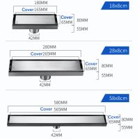 Dishracks &amp; Sink accessories《Yohi metals》ท่อระบายน้ำที่มองไม่เห็นที่พื้นสแตนเลสห้องน้ำ,ฝักบัวอาบน้ำระบายน้ำยาวแทรกกระเบื้องเชิงเส้นฝาปิดท่อระบายน้ำบนพื้น18 28 58ซม.Traps &amp; DrainsPipe Fittings &amp; Accessories