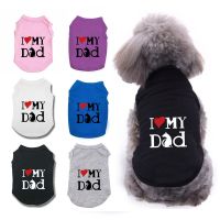 Dog Clothes for Small Medium Large Dogs Summer Love Dad and Mom Breathable Pet Clothing Dog Vest Cat T-shirt Puppy Pet Costume