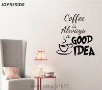 [24 Home Accessories] Joyereside กาแฟเป็นสิ่งที่ดีเสมอชารูปลอกผนังอ้างผนังสติ๊กเกอร์คำไวนิลตกแต่งบ้านครัวภายในได้รับการออกแบบภาพจิตรกรรมฝาผนัง A843