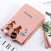 nd Fashion Women Wallet Cute Fox Embroidery Ladies Leather Coin Purse Card Holder Short Wallets