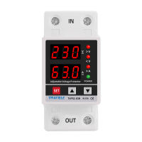 63A 230V Din Rail ปรับ Over Under ตัวป้องกันแรงดันไฟฟ้าป้องกันอุปกรณ์รีเลย์ Over Current Protector