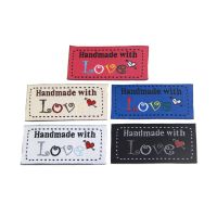 Chzimade 24Pcs/lot 2x5cm Handmade with Love Cloth Tags for DIY Bags Clothes Garment Labels Apparel Sewing Supplies Accessories Stickers Labels