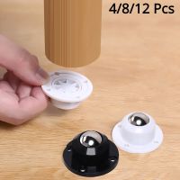 4Pcs Self Adhesive Furniture Caster Mini Swivel Wheels Stainless Steel Universal Wheel 360° Rotation Pulley for Heavy Furniture