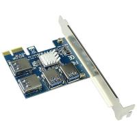 4-port USB 3.0 Mining Special Riser Card PCIe Converter PCI-E to PCI-E Adapter PCI-Express Slot 4x 8x 16x for BTC Miner Mining