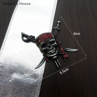 Knights House รถจัดแต่งทรงผม3D Metal Pirate Skull Emblem Badge สติ๊กเกอร์สติ๊กเกอร์สติ๊กเกอร์รถจักรยานยนต์ Auto COVER scratches อุปกรณ์เสริมตกแต่งบุคลิกภาพ