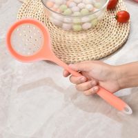 Strainer Scoop Long Silicone Non-Stick Cooking Slotted Colander Spoon Kitchen Cooking Spoon Heat-resistant Hanging Hole