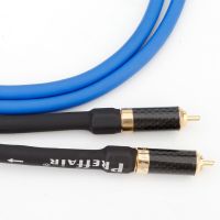 Pair X416 HiFi Audio Interconnect Cable for CD Play AMP Audio RCA Male Cable with Gold Plated Carbon Fiber RCA Jack